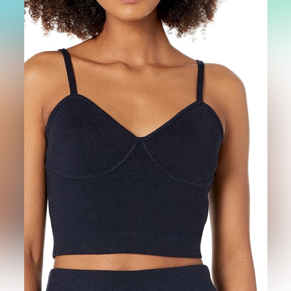 The Drop by Amazon Knit Catalina Bralette. Size L. NWT. Deep Navy Blue.